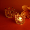 Kronenförmiges Kerzengefäß aus Klarglas
