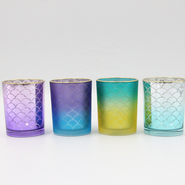 Applique Gradienten Farbglas Kerzenschale